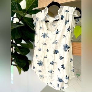 Lucky Brand white floral blouse